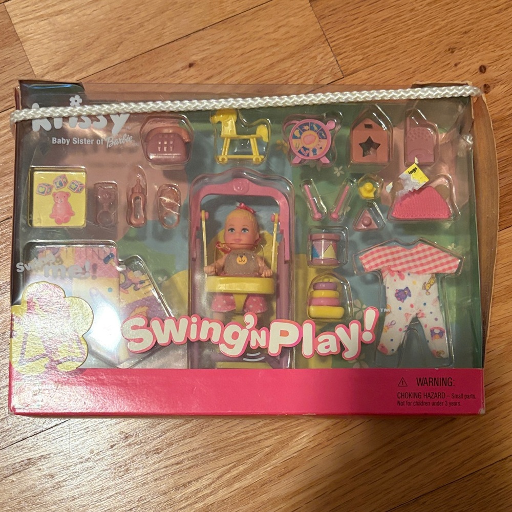 NIB Krissy baby sister of Barbie Swing 'n Play Set